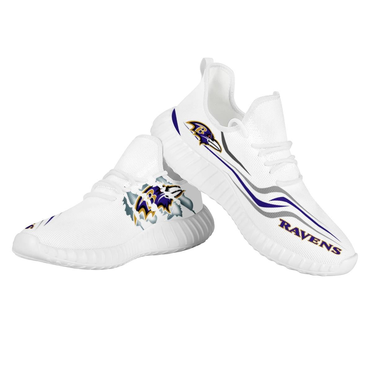 Women's Baltimore Ravens Mesh Knit Sneakers/Shoes 005